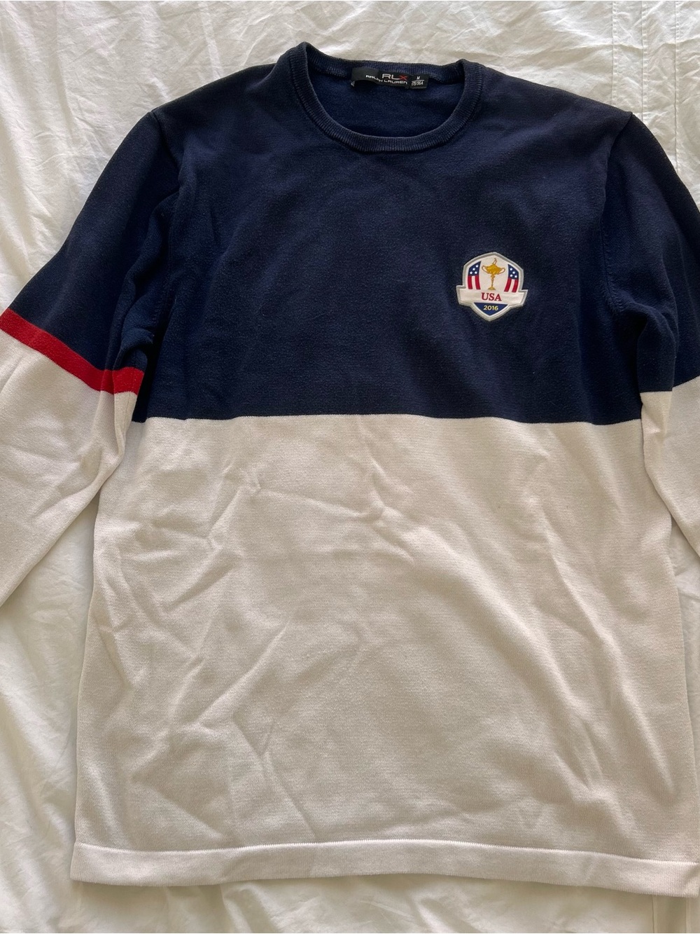 Ralph Lauren Navy & White USA Ryder Cup Knit Sweatshirt